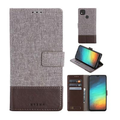 For Xiaomi Redmi 9C Splicing Canvas Pattern Flip Leather Case with Card Slots and Stand Function