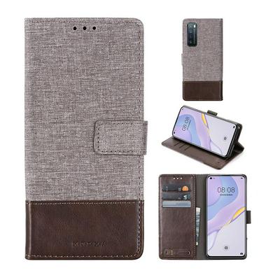 For Huawei nova 7 5G Splicing Canvas Pattern Flip Leather Case with Card Slots and Stand Function