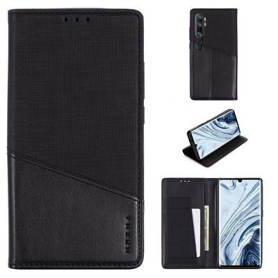 For Xiaomi Mi Note 10 Pro Splicing Solid Color Magnetic Closure Flip Leather Case with Card Slot & Stand Function