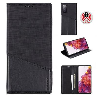 For Samsung Galaxy S20 FE Splicing Solid Color Magnetic Closure Shockproof Flip Leather Case with Card Slot & Stand Function