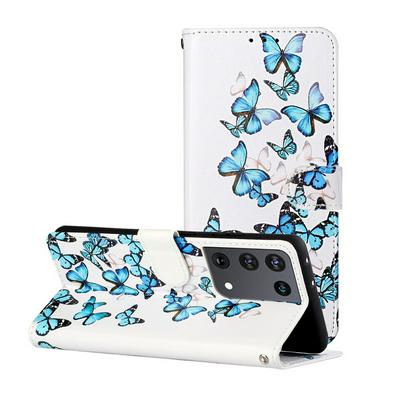 For Samsung Galaxy S21 Ultra 5G Marbling Shock-Absorption Magnetic Buckle Flip Leather Case with Card Slot