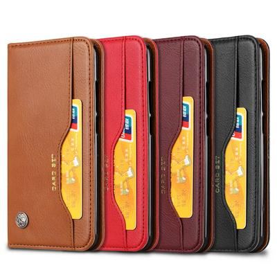 For Huawei Honor 10 Classic Knead Skin Pattern Magnetic Closure Flip Leather Case with Card Slot