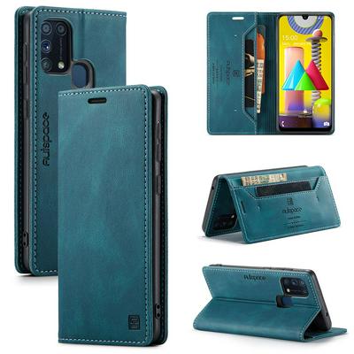 For Samsung Galaxy M31 Retro Frosted Soft Leather + TPU Bottom Shell Flip Wallet Case with Card Slot & Stand Function