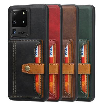 For Samsung Galaxy S20 Ultra Calfskin Pattern Shockproof Leather Coated Phone Case with Magnetic Buckle Card Pocket