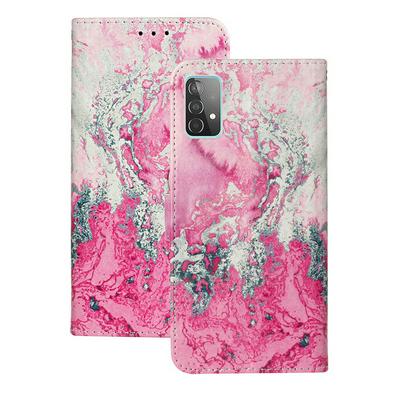 For Samsung Galaxy A52 5G Marbling Shock-Absorption Magnetic Buckle Flip Leather Case with Card Slot