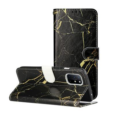 For OnePlus 8T Marbling Shock-Absorption Magnetic Buckle Flip Leather Case with Card Slot