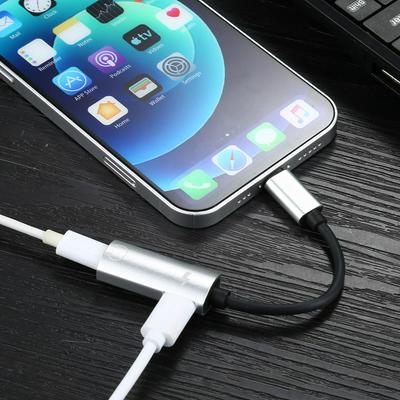 2 in 1 8 Pin Male to Dual 8 Pin Female Charging and Listening to Music Audio Earphone Adapter for iPhone 12