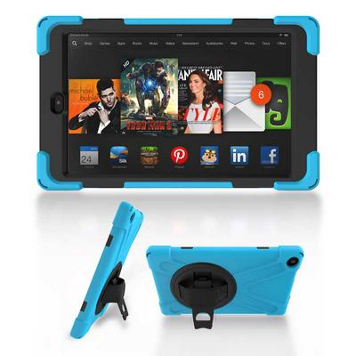 Shockwave Detachable 3 in 1 TPU + Hard PC Back Cover Case with Stand and Strap for Amazon Fire HD 8 - Sky Blue