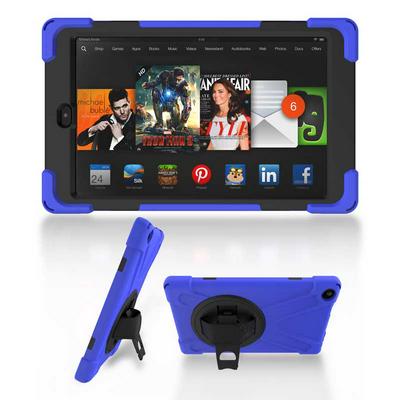 Shockwave Detachable 3 in 1 TPU + Hard PC Back Cover Case with Stand and Strap for Amazon Fire HD 8 - Blue