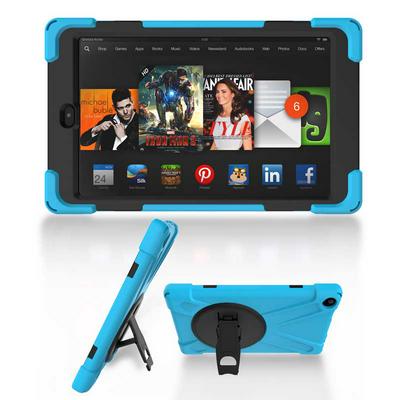 Shockwave Detachable 3 in 1 TPU + Hard PC Back Cover Case with Rotatable Stand for Amazon Fire HD 8 - Sky Blue