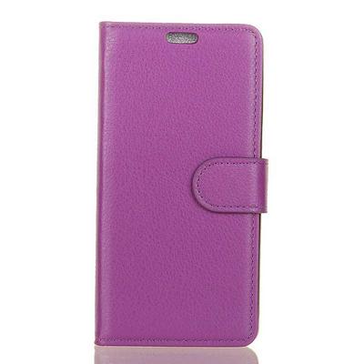 Lichee Pattern PU Leather + Soft TPU Card Holder with Stand Support Wallet and Magnetic Buckle Case for Huawei Mate 10 Lite / Nova 2i / Maimang 6 - Purple