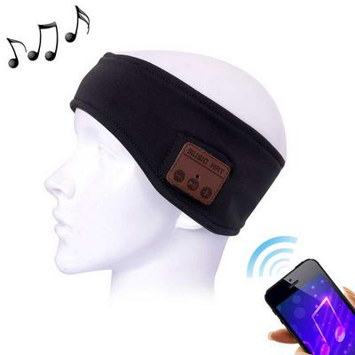 Wireless Bluetooth Music Headband Magic Earphone MIC Hat Man Women Hands-free Head Band Sports Phone Call Answer Ears-free Headwear - Black