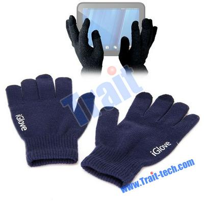 New Arrived Solid Color Touch Screen Gloves for iPhone iPad and All Touch Screen Cellphone Devices (Dark Blue)