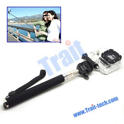 GP55 Gopro Accessories Max Length 108cm B Mode Extendable Monopole With Tripod Mount Adapter for Gopro Camera (Black)