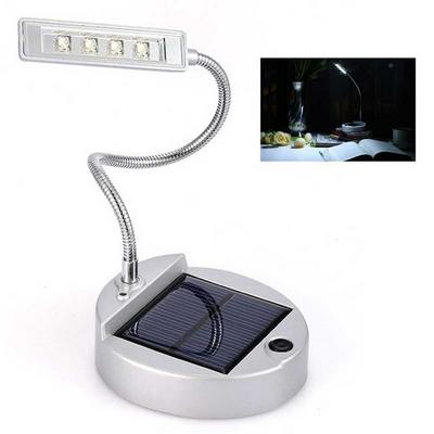 Portable 4 LEDs Mini Solar Table Lamp PC USB Charger Flexible Gooseneck Solar Bulbs Light Solar Indoor Reading lighting