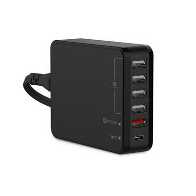 SEENDA ICH-03SQ35 6-Port USB EU Plug Charger with 4 Smart Ports & 1 Quick Charge 2.0 & Type C