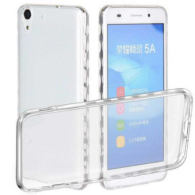 Anti Slide Ultra Thin Transparent Soft TPU Back Cover Case for Huawei Honor 5A / Y6II - Transparent