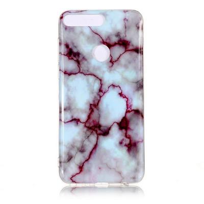 Color Painting Marble Pattern Anti-Scratch Soft TPU Back Cover Case for Huawei Y7 Prime (2018) / Honor 7C / Enjoy 8 - Brown