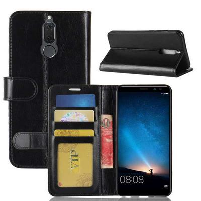 R64 Pattern Side Flip Wallet Style Picture Frame PU Leather + Soft TPU Card Holder with Stand and Magnetic Buckle Cover Case for Huawei Mate 10 Lite Nova 2i Maimang 6 - Black 