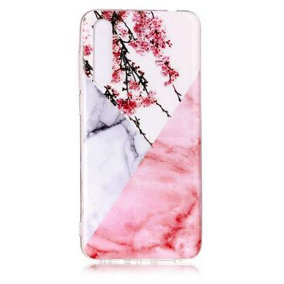 Color Painting Marble Pattern Soft TPU Back Cover Case for Huawei P20 Pro - Plum