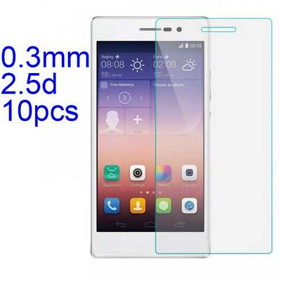 10Pcs 0.3mm 2.5D AGC Material Tempered Glass with Toyo Glue Electroplating Fingerprint Coating Screen Protector for Hua wei Ascend P7