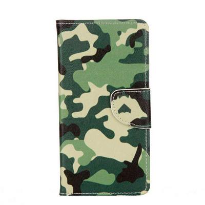 Color Painted Side Flip PU Leather + Soft TPU Card Slots with Magnetic Buckle and Stand Wallet Protective Case for Huawei P Smart / Enjoy 7S - Camouflage 