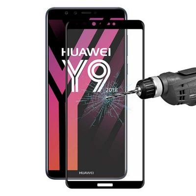 Enkay Hat-Prince 0.2mm 9H 3D Carb Fibre Full Screen Explosion-proof Tempered Glass Screen Protector Film for Huawei Y9 (2018) / Enjoy 8 Plus - Black