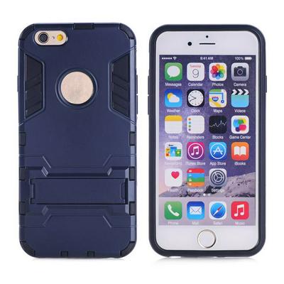 Iron Bear Design Slim Armor Hybrid PC+ TPU Case for iPhone 5S 5 with Kickstand (Dark Blue)