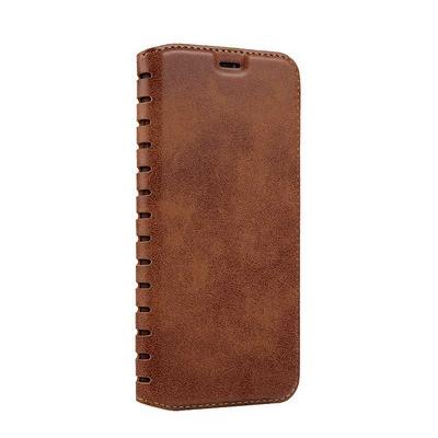 Ladder Series Solid Color Side Flip Magnet Adsorption Luxury PU Leather + Soft TPU with Card Slot and Stand Case Cover for Samsung Galaxy S8 / G9500 - Brown