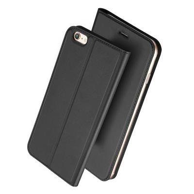 DUX DUCIS Skin Pro Series Side Flip Magnet Adsorption PU Leather + Soft TPU with Card Slot and Stand Protective Case for iPhone 6 / 6S - Black 