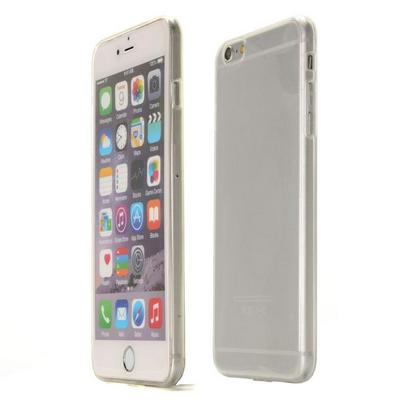 Ultrathin Translucent Flexible Soft TPU Case with Dust Plug for iPhone 6 Plus 6S Plus 5.5 inch (Transparent)