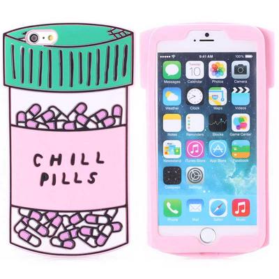 Cartoon Pattern Silicone Back Cover Case for iPhone 6 Plus/ 6S Plus - Chill Pills
