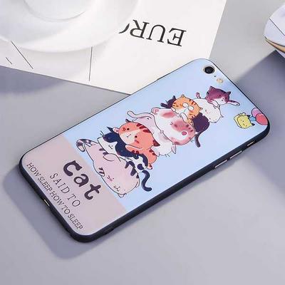 Brief Colored Painting PC Back Cover Protective Case for iPhone 7 / 8 - Cats