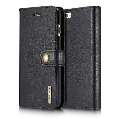 DG.MING Card Slots Magnetic Flip Wallet Style PU Leather + PC Back Cover Case for iPhone 6/ 6S - Black