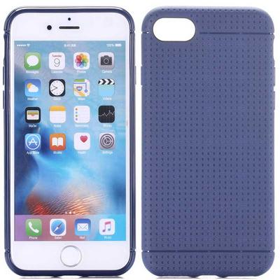 Honeycomb Design Soft TPU Back Cover Case for iPhone 7 - Dark Blue