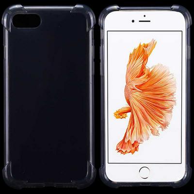 Transparent Soft TPU Back Cover Case for iPhone 7 - Black