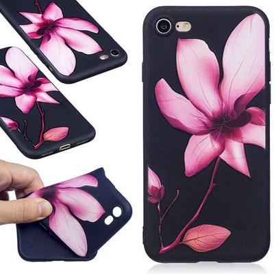 Relief Ultra Thin All Soft TPU Back Cover Case for iPhone 7 - Lotus