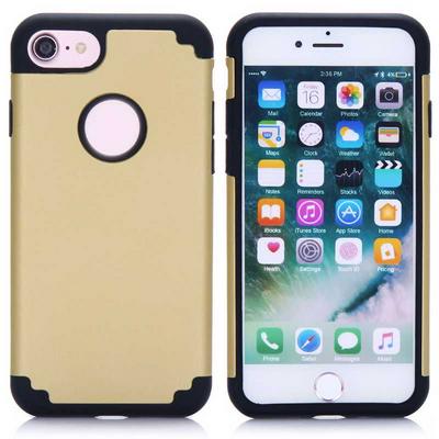 2 in 1 Detachable Hard PC + Soft TPU Back Cover Case for iPhone 7 - Gold