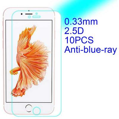 10Pcs 0.33mm 2.5D Full Cover Lobo Material Tempered Glass with Korean Glue Anti Blue Light Ray Screen Protector for iPhone 7