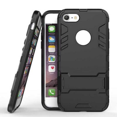 Armor 2 in 1 Detachable Hard PC + Soft TPU Hybrid with Viewing Stand Support Back Cover Protective Case for iPhone 7 / 8 - Black