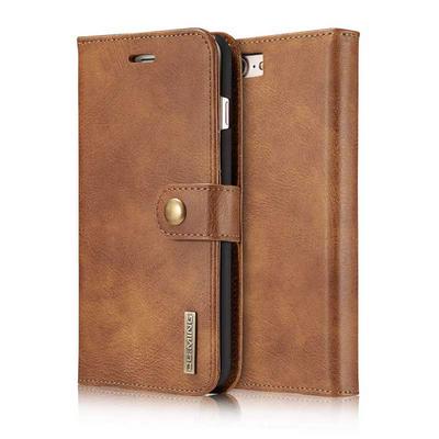 DG.MING Magnetic Flip Removable 2 in 1 PU Leather + PC Card Slots Protective Case for iPhone 7 Plus/8 Plus - Brown