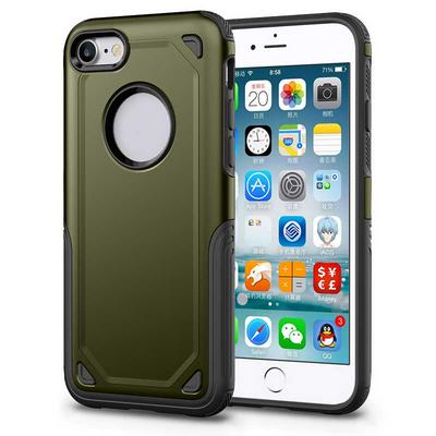 Wireless Charging Available Hard PC + Soft TPU Hybrid Back Cover Protective Phone Case for iPhone 7 / 8 - Green