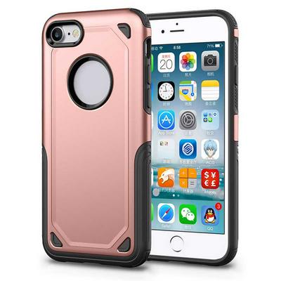 Wireless Charging Available Hard PC + Soft TPU Hybrid Back Cover Protective Phone Case for iPhone 7 / 8 - Rose Gold