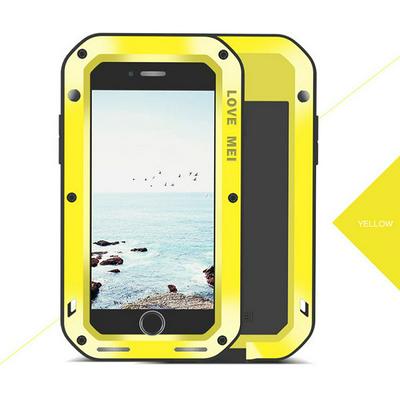 Love Mei Detachable 360 Degree Protecting Aluminium Frame + TPU Back Cover + HD Tempered Glass Screen Protector Waterproof Powerful Case for iPhone 7 / 8 - Yellow