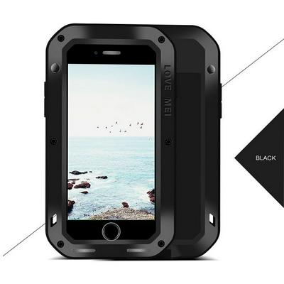 Love Mei Detachable 360 Degree Protecting Aluminium Frame + TPU Back Cover + HD Tempered Glass Screen Protector Waterproof Powerful Case for iPhone 7 Plus / 8 Plus - Black