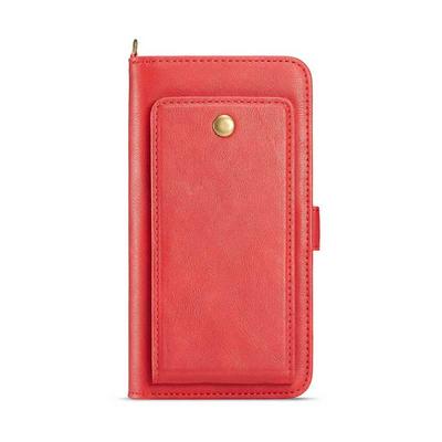 Retro Nail Detachable with Strap Picture Frame PU Leather + TPU Back Cover Case with Card Holder and Wallet Protecting Cover Case for iPhone 7 / 8 - Red