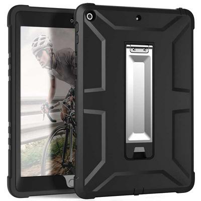 Strengthen Robot II Shockproof with Stand Support 3-layers Detachable Hard PC + Soft TPU Back Cover + Front Protector Case for iPad 9.7 / iPad 9.7 (2017) / iPad 2017 2018 - Black