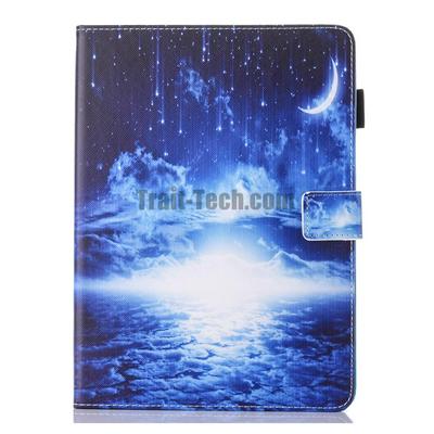 Colored Painting PU Leather + Soft TPU Card Holder Slot with Adjustable Stand Support and Magnetic Buckle Case for iPad 5 6 8 - Sea