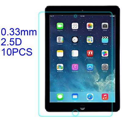 10Pcs 0.33mm 2.5D ARC Lobo Material Tempered Glass with Korean Glue Screen Protector for iPad 5 \ 6 \ Air \ Air 2