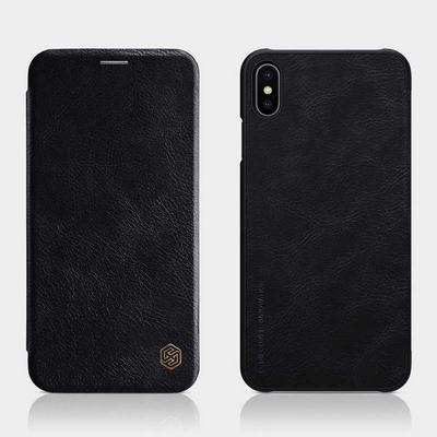 Nillkin Qin Series Super Thin Side Flip Design PU Leather + Hard PC with Card Slot Protective Case for iPhone Xs Max 6.5 Inch - Black